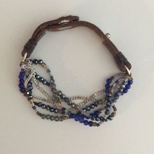 Beaded leather bracelet